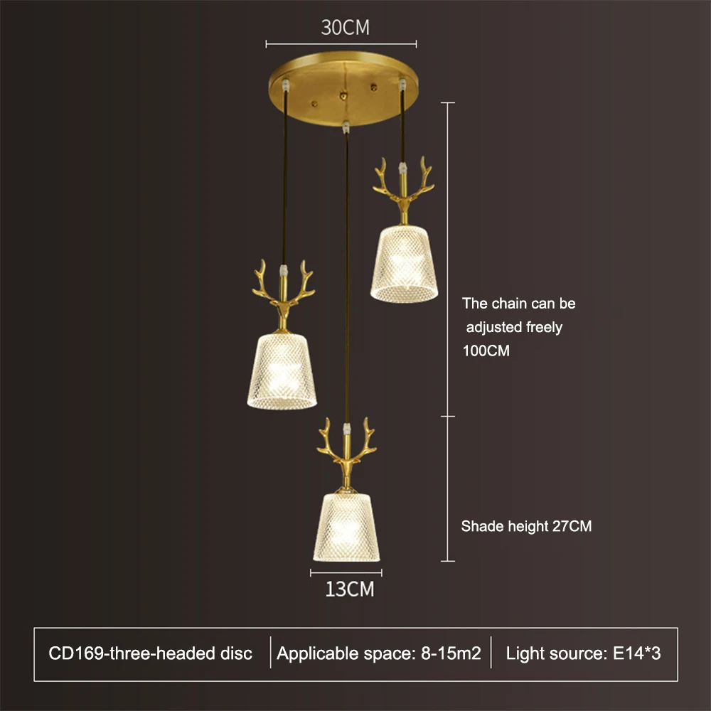 Светодиодный подвесные лампы скандинавский в виде оленьих рогов и E14 креативная Подвесная лампа Стекло абажур Ресторан Бар гостиная decoracion светильник