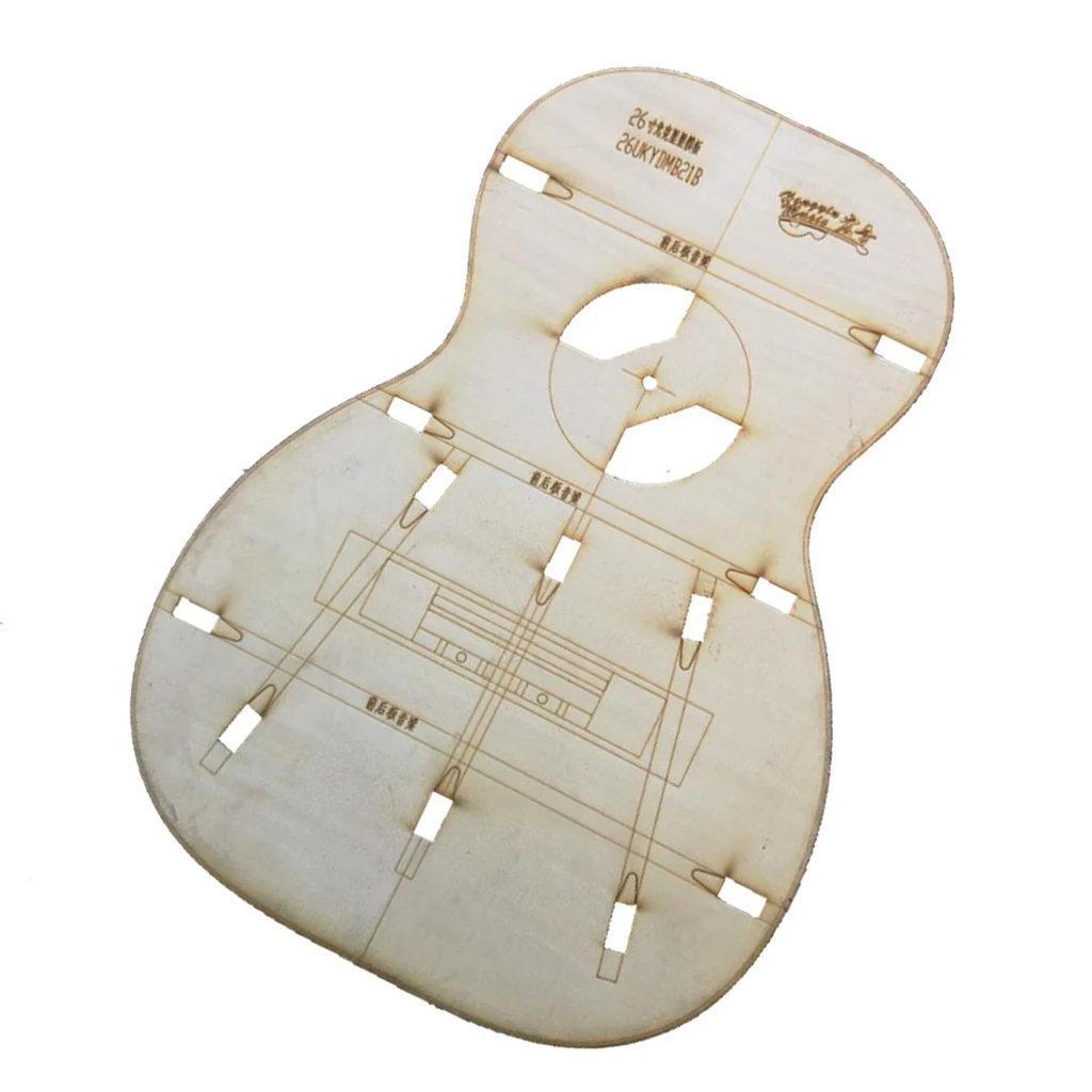 Solid 26-Inch Ukulele Body Layout Template for Building Guitars DIY Luthier
