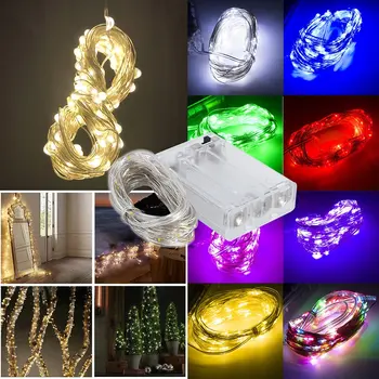 

2M LED String Silver Wire Fairy Lights Decorative Lights String Garland Home Decoration Battery Powered Waterproof With 20 LED