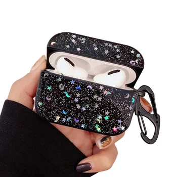 

Bling Earphone Case For Airpords Pro Epoxy Stars Glitter Case For Apple Airpods Pro 3 Protective Bluetooth Earphone Cover + Hook
