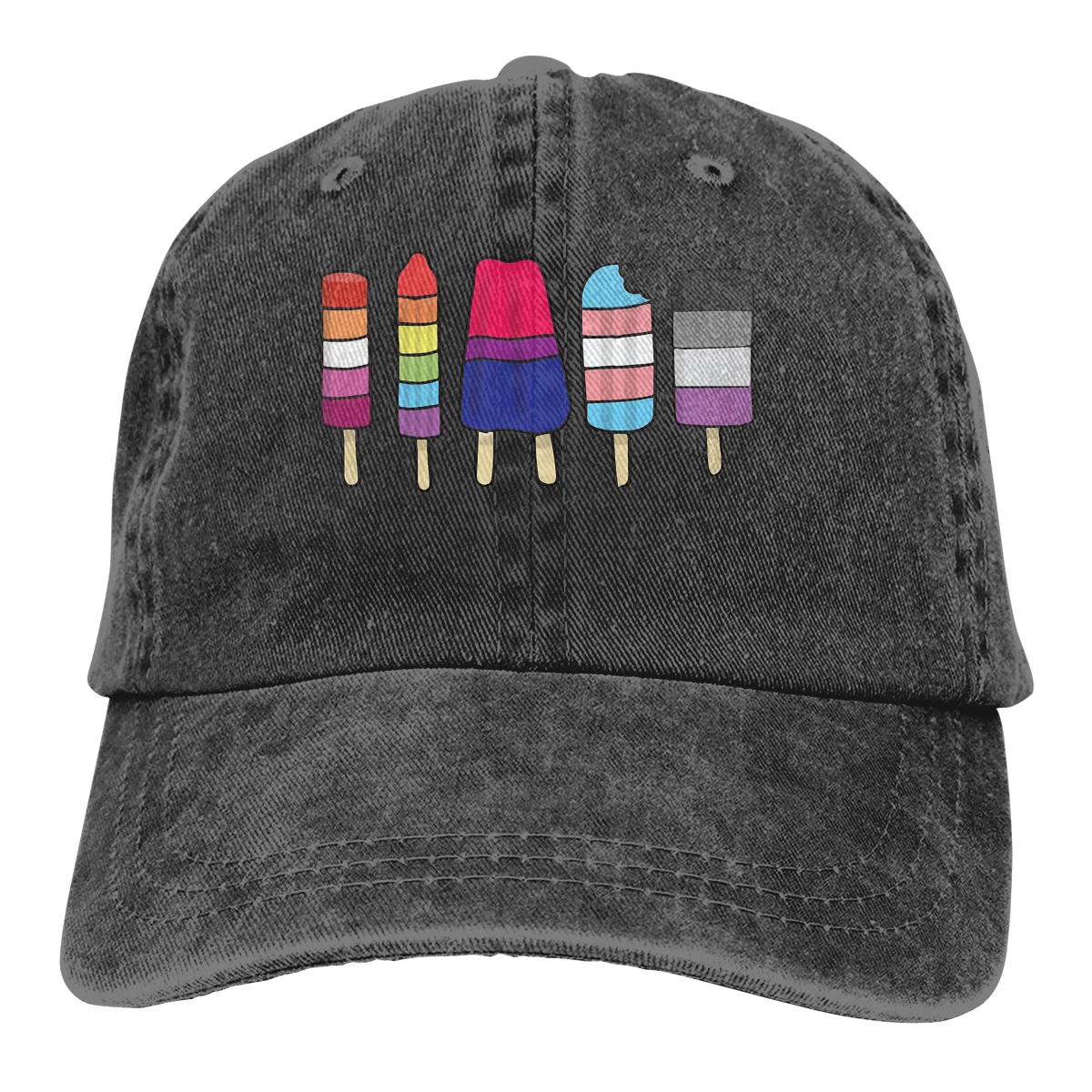 

Adjustable Solid Color Baseball Cap Popsicles Washed Cotton LGBT transgender Sports Woman Hat