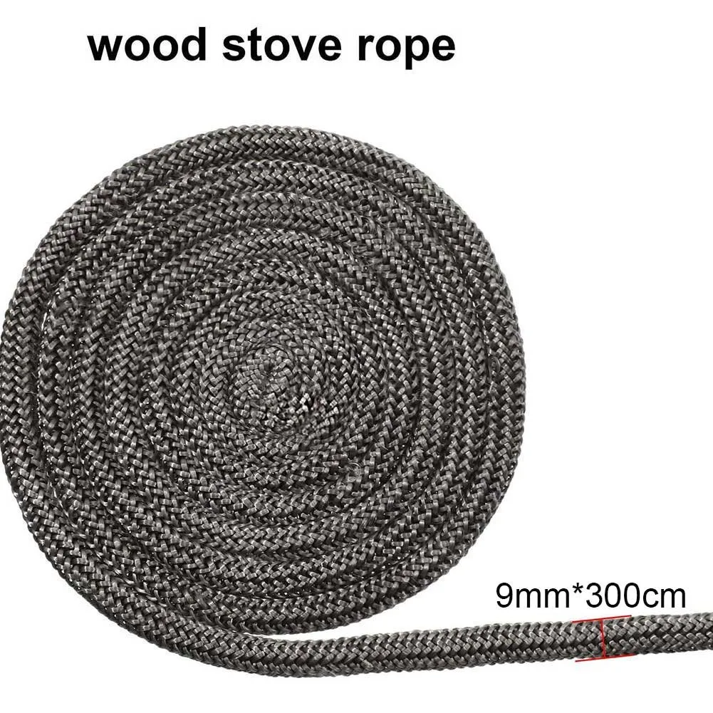Black Stove Fireplace Rope Burner Door Sealing Rope Fiberglass High Temperature Resistance Woodburner Gasket Cord 8/9/10/12mm