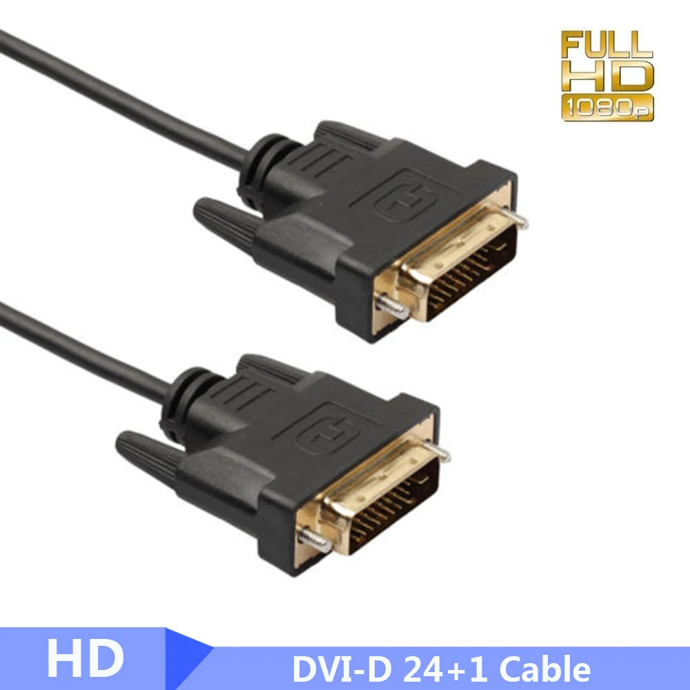 

Pro LCD Digital Monitor DVI D To DVI-D Gold Male 24+1 Pin Dual Link TV Cable For TFT 1m 1.8m 3m 5m