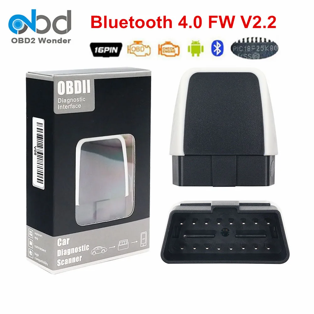 V08 OBD2 ELM327 Bluetooth 4,0 PIC18F25K80 V2.2 диагностический интерфейс obd-ii IOS Android ПК работает ELM 327 V2.2 обновление V1.5 сканирования