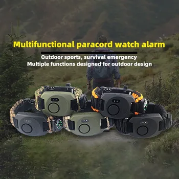 

SOS Multi-functional Outdoor Adventure Survival Emergency Light Bracelet High Decibel Alarm Bracelet Safety Survival Tools