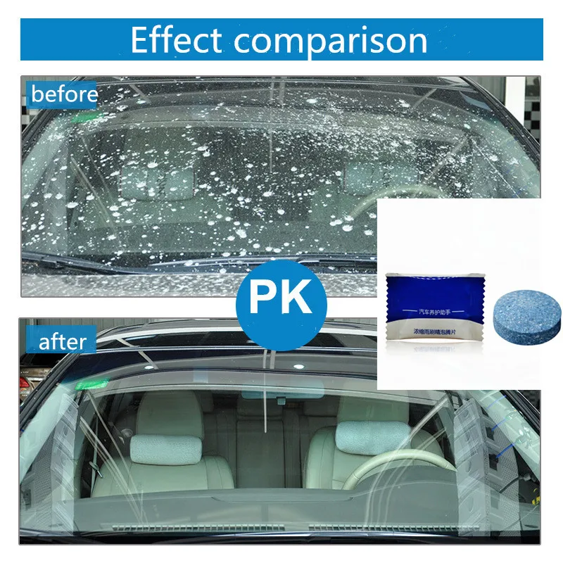 

Hot 10Pcs Compact Auto Wiper Detergent Effervescent Tablets High Performance Car Glass Washer Cleaning Tools