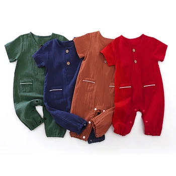 

Baby Rompers Summer Solid Newborn Infant Girl Boy Outfit Cotton Romper Jumpsuit Kids Ropa Sleevless Casual Clothes 1