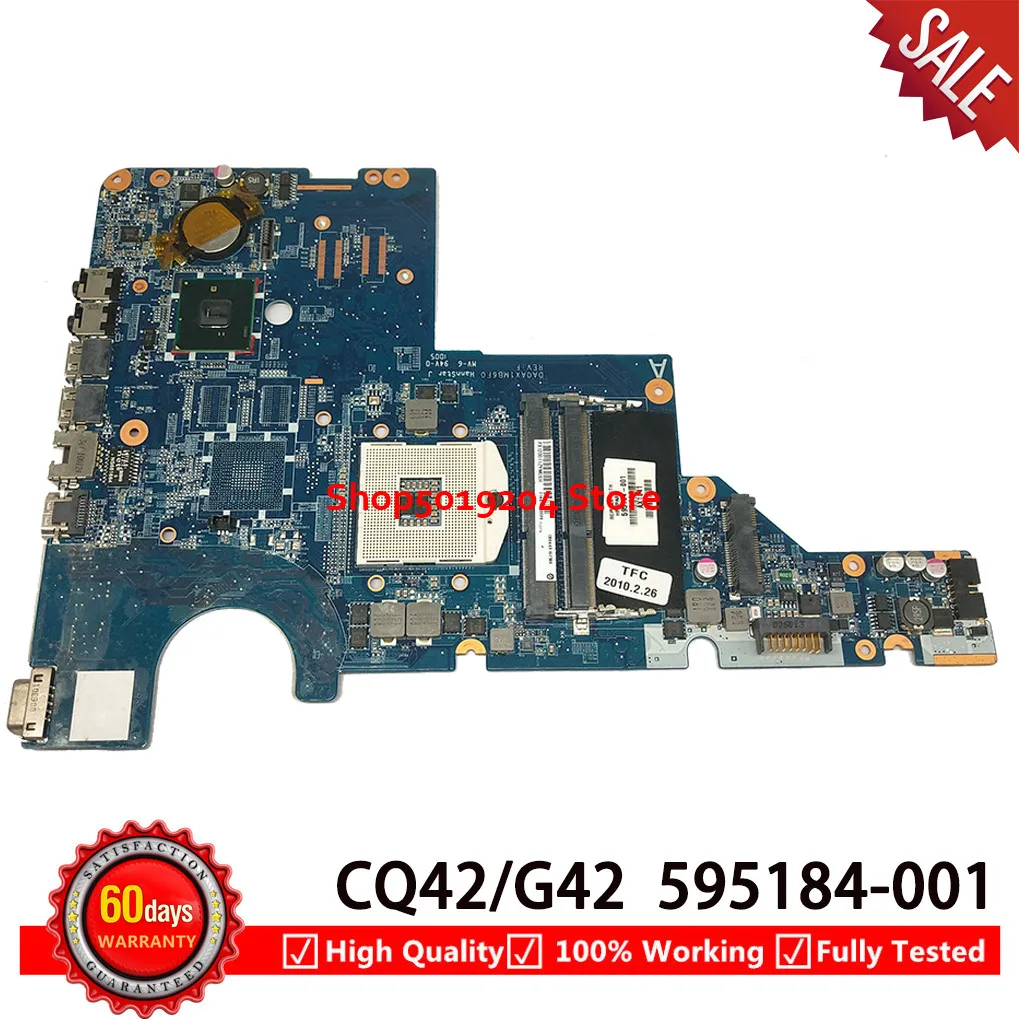 

595184-001 Mainboard For HP CQ42 G62 G42 G72 CQ62 laptop motherboard DA0AX1MB6F0 HM55
