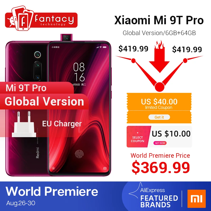 Global Version Xiaomi Mi 9T Pro Redmi K20 Pro 6GB 64GB Snapdragon 855 Smartphone 6 39