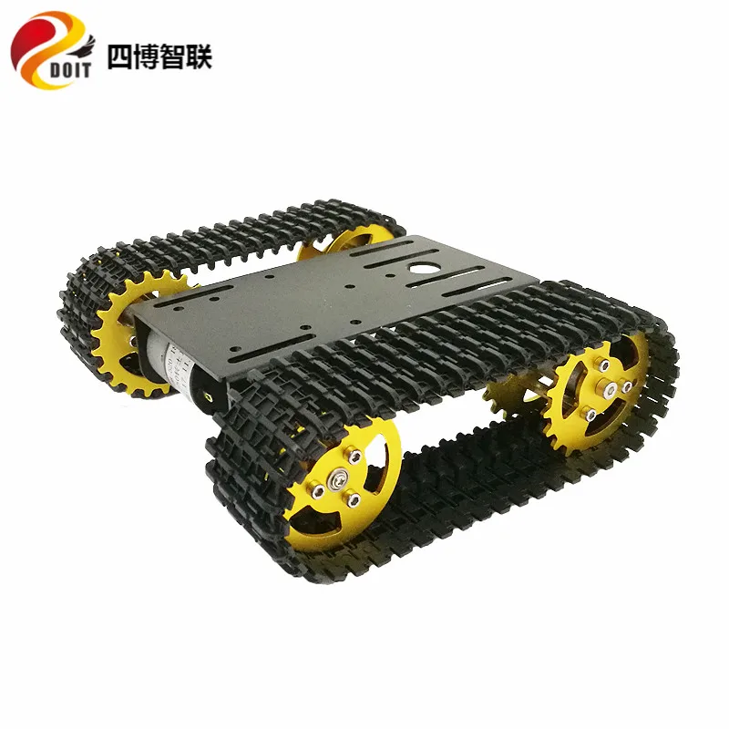 SZDOIT Mini T101 Metal tracked tank chassis kit smart crawler car robot platform Aluminum alloy wheel 12V motor DIY for Arduino SZDOIT Mini T101 Metal tracked tank chassis kit smart crawler car robot platform Aluminum alloy wheel 12V motor DIY for Arduino
