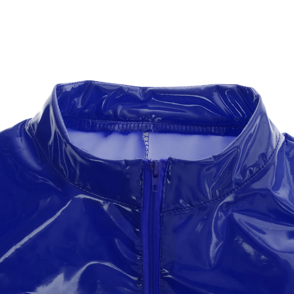 Women  One Piece Patent Leather Lingerie G-String Bodysuit Sleepwear