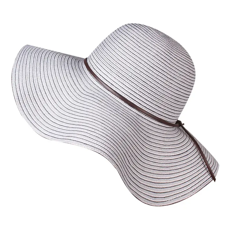 FURTALK летняя пляжная шляпа шляпы для женщин UPF Женская Складная широкополая шляпа путешествия упакованная УФ шляпа хлопок Широкая шляпа - Цвет: Серый
