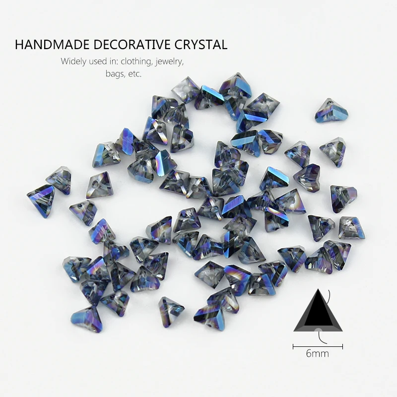 All size faceted Triangle beads Austria glass beads crystal beads Loose Spacer beads for Jewelry making DIY