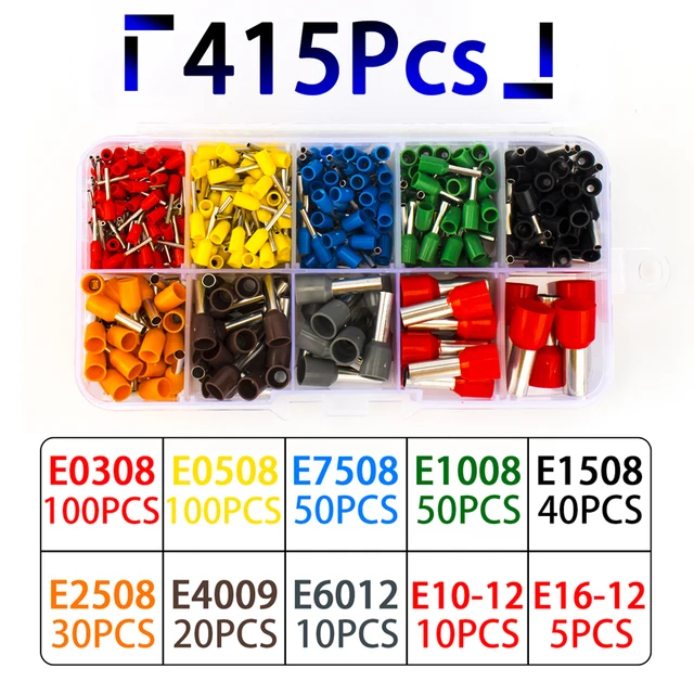 wire connect 400/415/750/900pcs-BOX Crimping tool Insulated connector Terminal Crimp Terminator cold pressed insulated terminal 415PCS