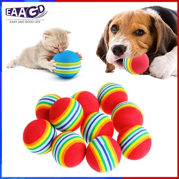 

1Pcs Colorful Cat Toys Balls Soft Foam Pet Rainbow Balls Interactive Cats Dogs Toys Interactive Play Chewing Training Pet Toys