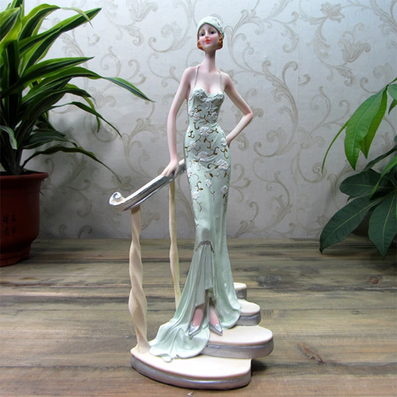 European Character Girl Beauty Resin Ornaments Hotel Table