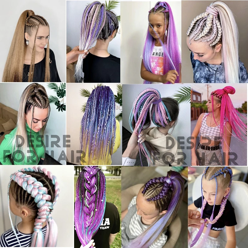 Desejo de trançar o cabelo, pré esticado, tranças jumbo fáceis, extensão do  cabelo para Dreadlocks, Senegal Twist, conjunto de água quente, 5 pacotes