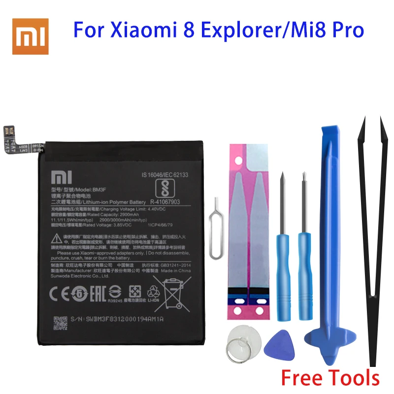 

Xiao Mi Original Phone Battery BM3F for Xiaomi Mi 8 Mi8 Explorer Transparent Exploration Edition 2900mAh Replacement Batteries