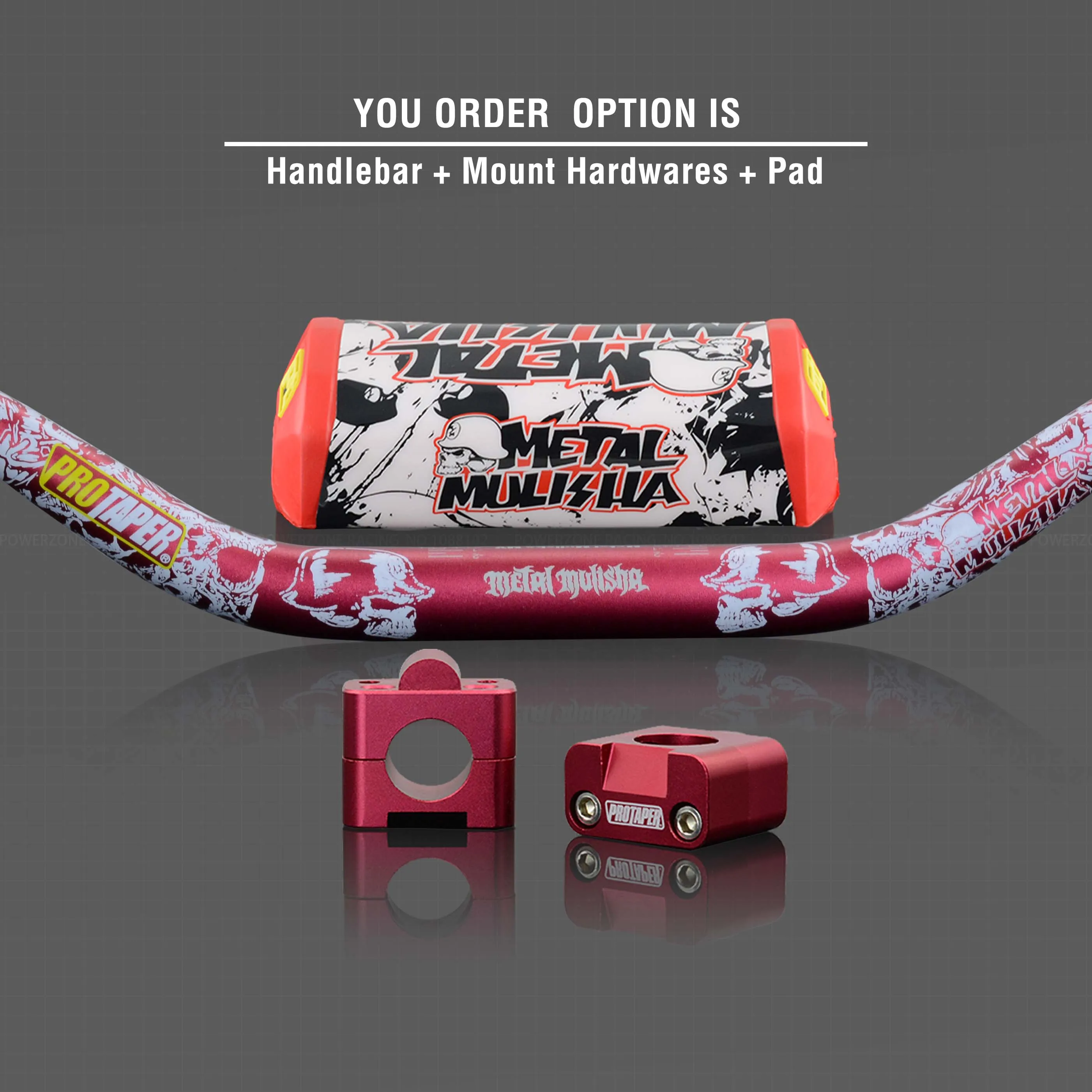Red Combo3 Руль для Pro Taper Pack Bar 1-1/" Классическая дверная ручка барные Колодки Ручки Pit Pro Racing Dirt Pit Bike мотоцикл с адаптер cnc - Цвет: Red Combo3