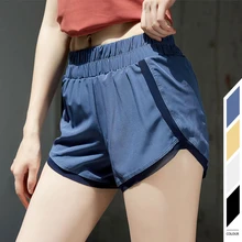 Спортивные шорты для бега, женские дышащие шорты для йоги, сексуальные эластичные быстросохнущие шорты для бега со средней талией