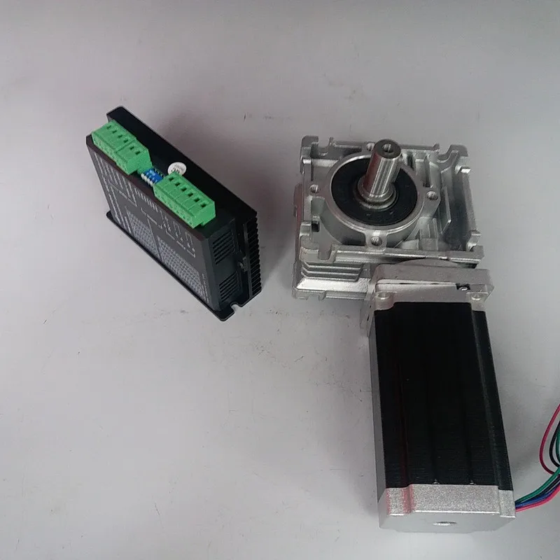 US $149.02 201 RV040 Worm Gearbox Speed Reducer RV40 18mm Output Stepper Motor Driver Nema34 12Nm 1700OzIn 2ph 4 Wires For CNC Router