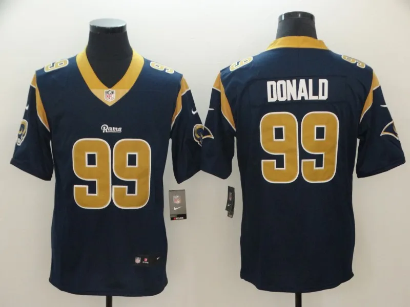 Мужская футболка из новой коллекции года в стиле Лос-Анжелес, Aaron Donald color rush Rams - Цвет: MEN