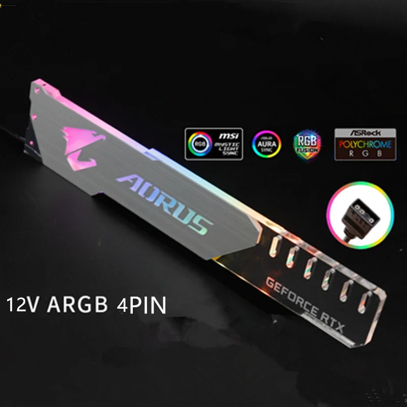 Кронштейн для графической карты Symphony AURA RGB belief лампа фиксированная Поддержка кронштейн компаньон компьютерный светильник украшение загрязнения - Цвет: AORUS   12V   4PIN