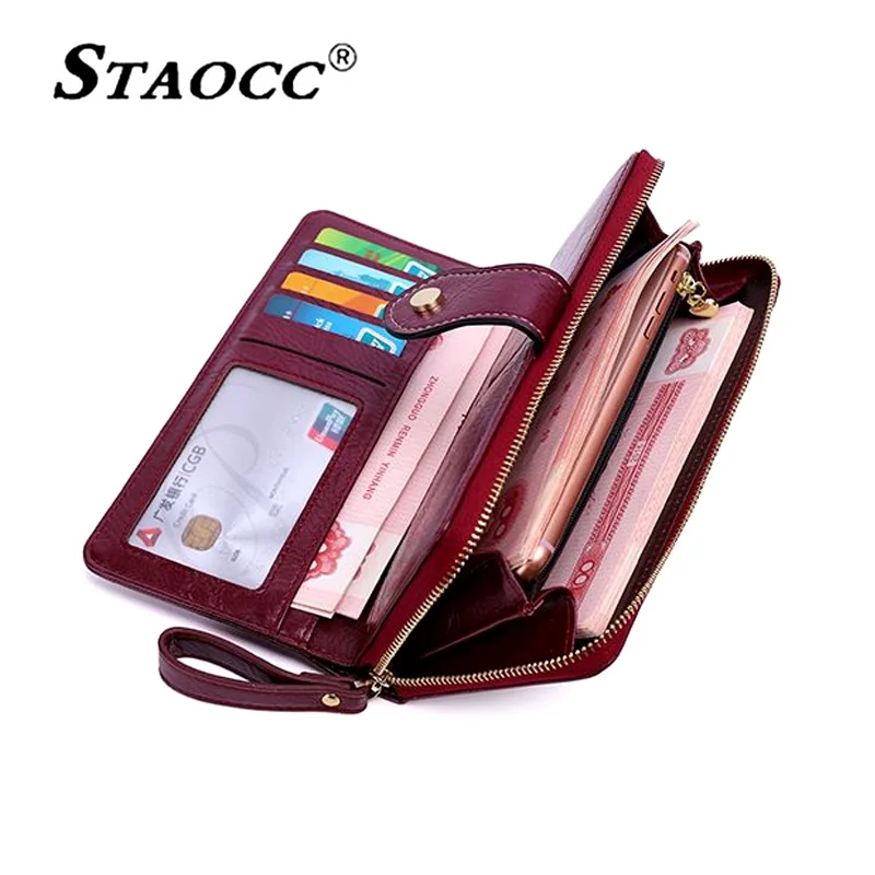 

Women Wallet Long Solid Zipper Purse Multifunction Wallet Card Holder Leather Female Clutch Bag Phone Wallet Cartera Mujer 2019