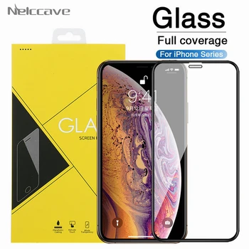 

50Pcs Full Cover Tempered Glass For iPhone 12 Mini 11 Pro XS Max XR X 8 Plus 7 6 SE 2020 Screen Protector Film With Yellow Box
