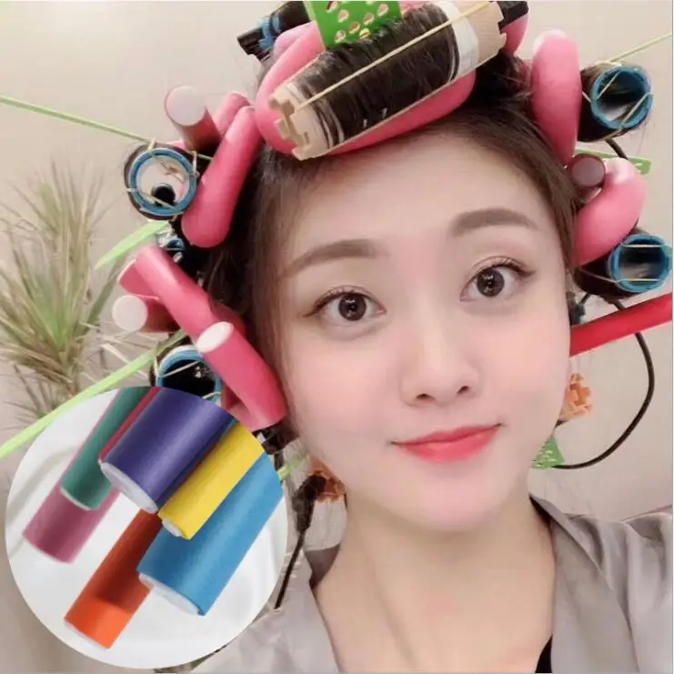 레버리지 소프트 폼 스폰지 DIY 스타일링 헤어 롤러 유연한 컬러 벤디 컬 도..