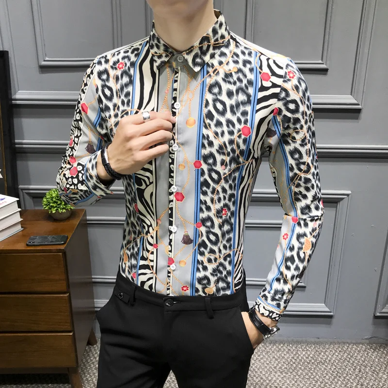 Party Mens Shirts Casual Slim Fit 