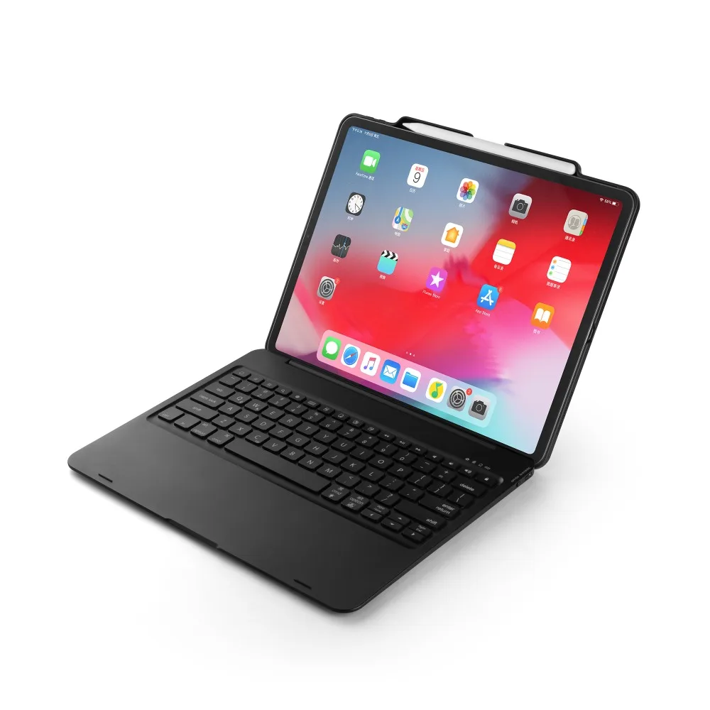 Беспроводной Bluetooth клавиатура чехол для iPad Pro 12,9 дюйма планшет с красочными светодиодный Подсветка