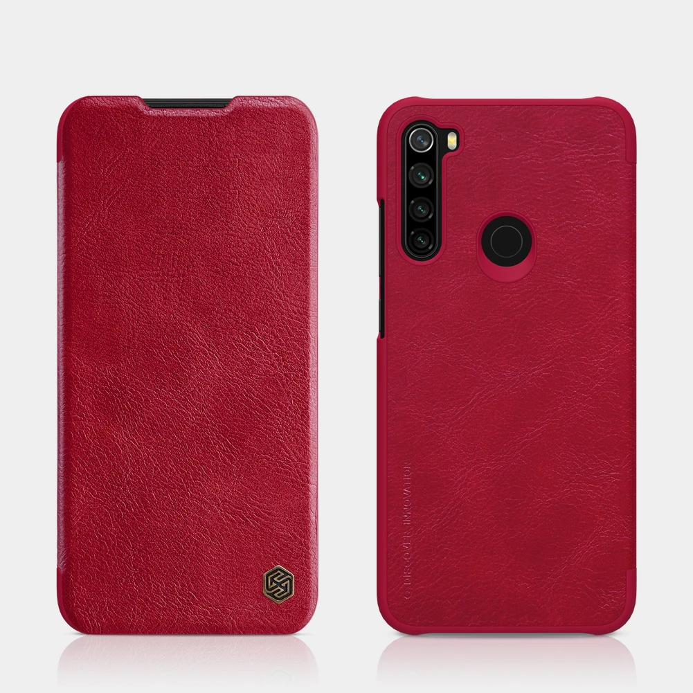 red Caes для Xiaomi Redmi Note 8 Note8 Pro Nillkin Qin серия из искусственной кожи флип-чехол для Xiaomi Redmi Note 8 чехол - Цвет: red