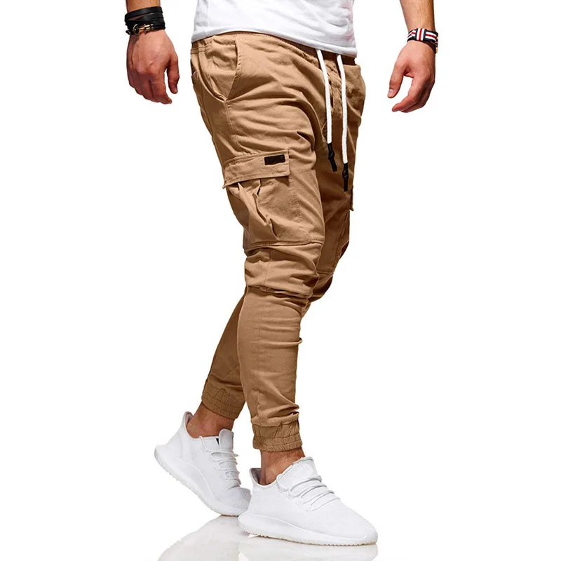 Men Pants Thin New Fashion Casual Jogger Pants Streetwear Cargo Pants Men's Multi-pockets Trousers Fitness Gyms Sweatpants Mens 5
