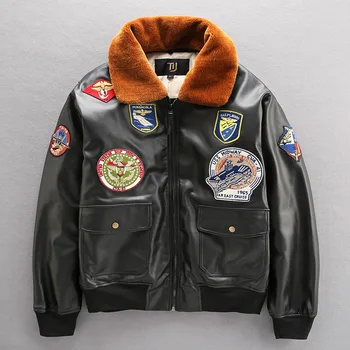 

Mens Genuine Leather Coats Thick Warm Blazer Motorcycle Peacoats Outwear Fleece Liner Black Pocket Pilot Punk Slim Fit A002