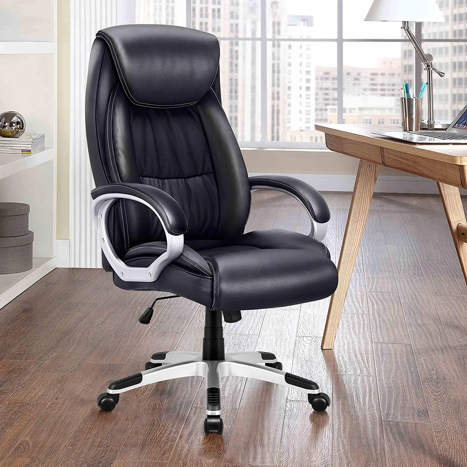 US $117.79 HighBack Executive Office Chair Faux Leather Large Seat Computer Desk Chair Gaming Chair