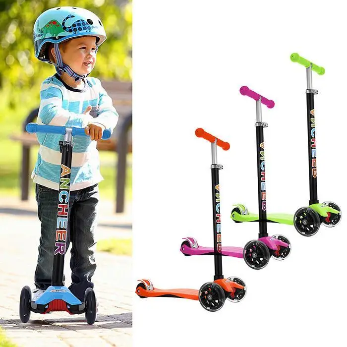 

Children's Scooters Folding Adjustable For Height Aluminum Unisex Kick Alloy 3 Wheel Kick Scooter City Roller Skateboard