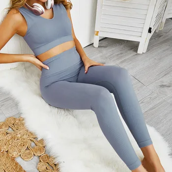 

2 Piece Set Women Seamless Yoga Sets Fitness Clothing Workout Set Gym Wear Active Women Ropa Deportiva Mujer Gym