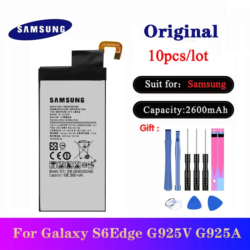 10 шт./лот батарея для Samsung Galaxy S6 Edge G9250 G925FQ G925F G925S G925V G925A Оригинальные аккумуляторы