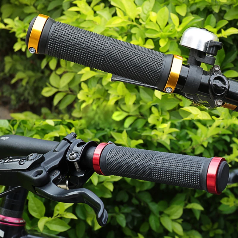 1 Pair Road/MTB Cycling Bicycle Handlebar Cover Soft Rubber Anti-slip Bike Handle Accessories Bilateral Locking Non-slip Grip