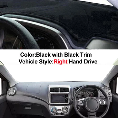RHD Black Автомобильный внутренний коврик для приборной панели для Toyota Wigo/Agya LHD RHD 2 слоя солнцезащитный козырек Авто накидка - Название цвета: RHD Black