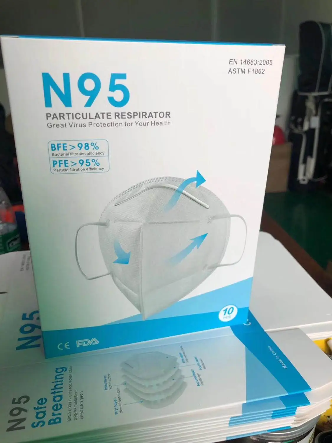 

N95 masksFace Mask Anti Dust Bacterial N95 Mask PM2.5 Dustproof Protective 95% Filtration KN95 Mouth Cover Features as FFP2
