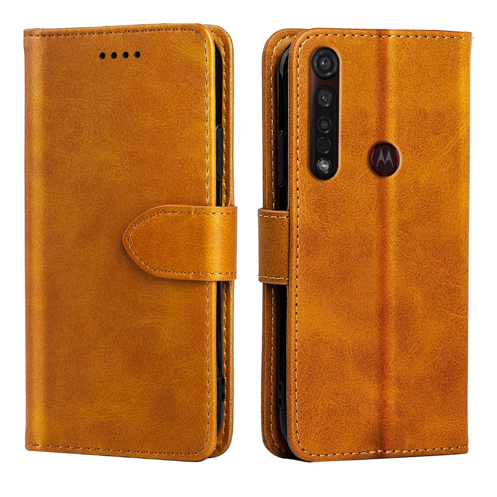 Кожаный чехол MKS для Motorola Moto G8 Plus на заднюю панель флип телефона с отделением ID