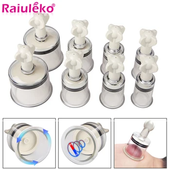 

Anti Cellulite Massage Cans Rotary Handle Vacuum Suction Cans Acupuncture Cupping Cup Nipple Enhancer Health Care Tool 4 Size