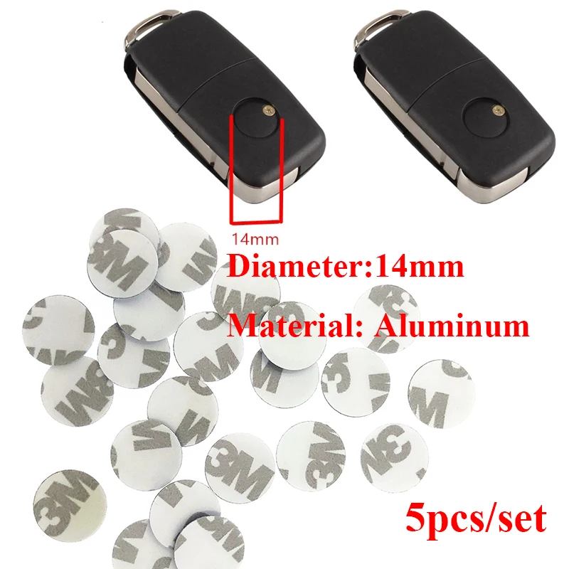 5Pcs 14mm Aluminum Car Remote Key Shell Emblem Sticker For BMW Audi Mercedes VW Honda Toyota Nissan Chevrolet Peugeot KIA Opel | Автомобили