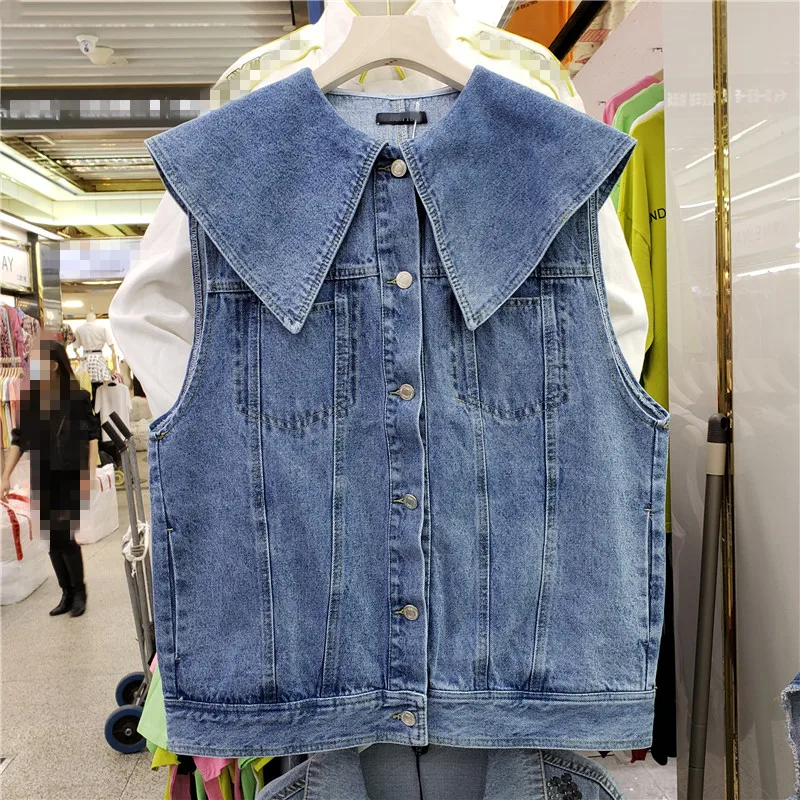 

Denim coat Women's 2020 Spring Summer New Korean Style Big Collar College Wind Fashion Jean Jacket All-match Denim Coat