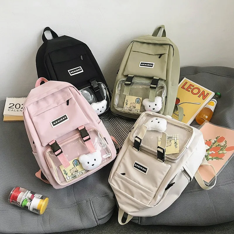 Travel-Backpacks Bookbags University Female Transparent-Designed Women Teenage Large-Capacity