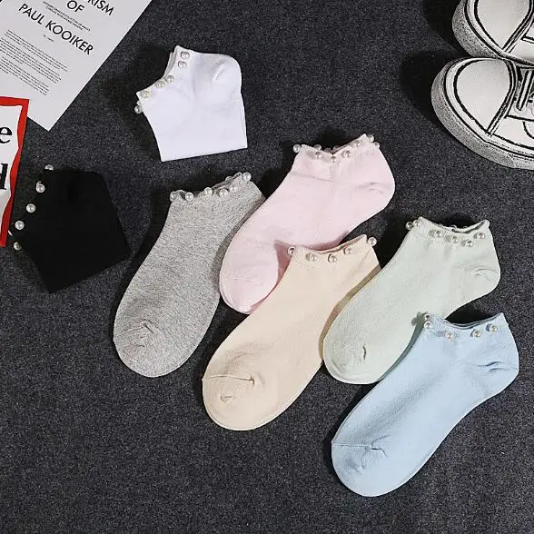 10 пар, модные женские носки, женские серебряные шелковые носки с жемчугом, женские короткие носки с кристаллами, тонкие носки с кристаллами