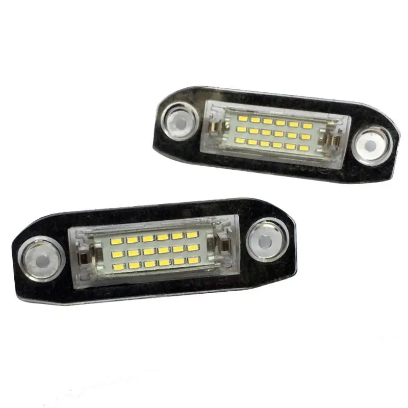 2pcs/set Car LED License Plate Light Assembly Replacement for VOLVO S80 XC90 S40 V60 XC60 S60 C70 V50 XC70 V70 A6HE