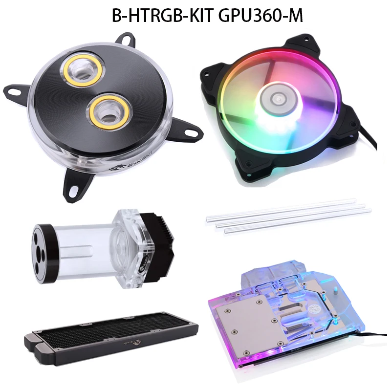 US $284.64 Bykski Water Cooling Cooler Kit Gpu Cpu Water Block Water Pump 360mm Radiator 120mm Fan Computer Radiator System G14 Hard Tube